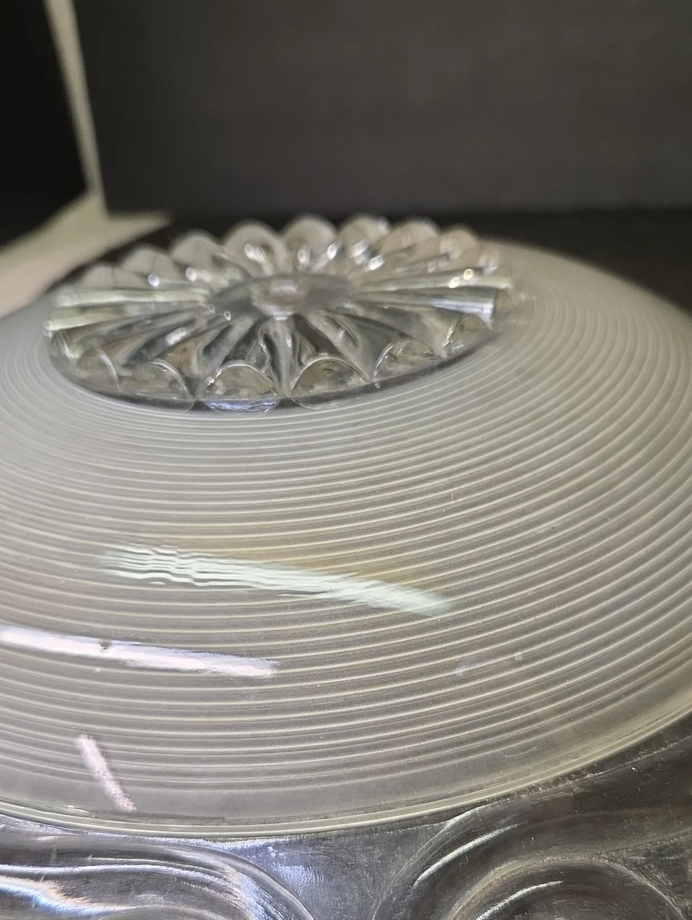 vintage Art Deco glass ceiling light shade